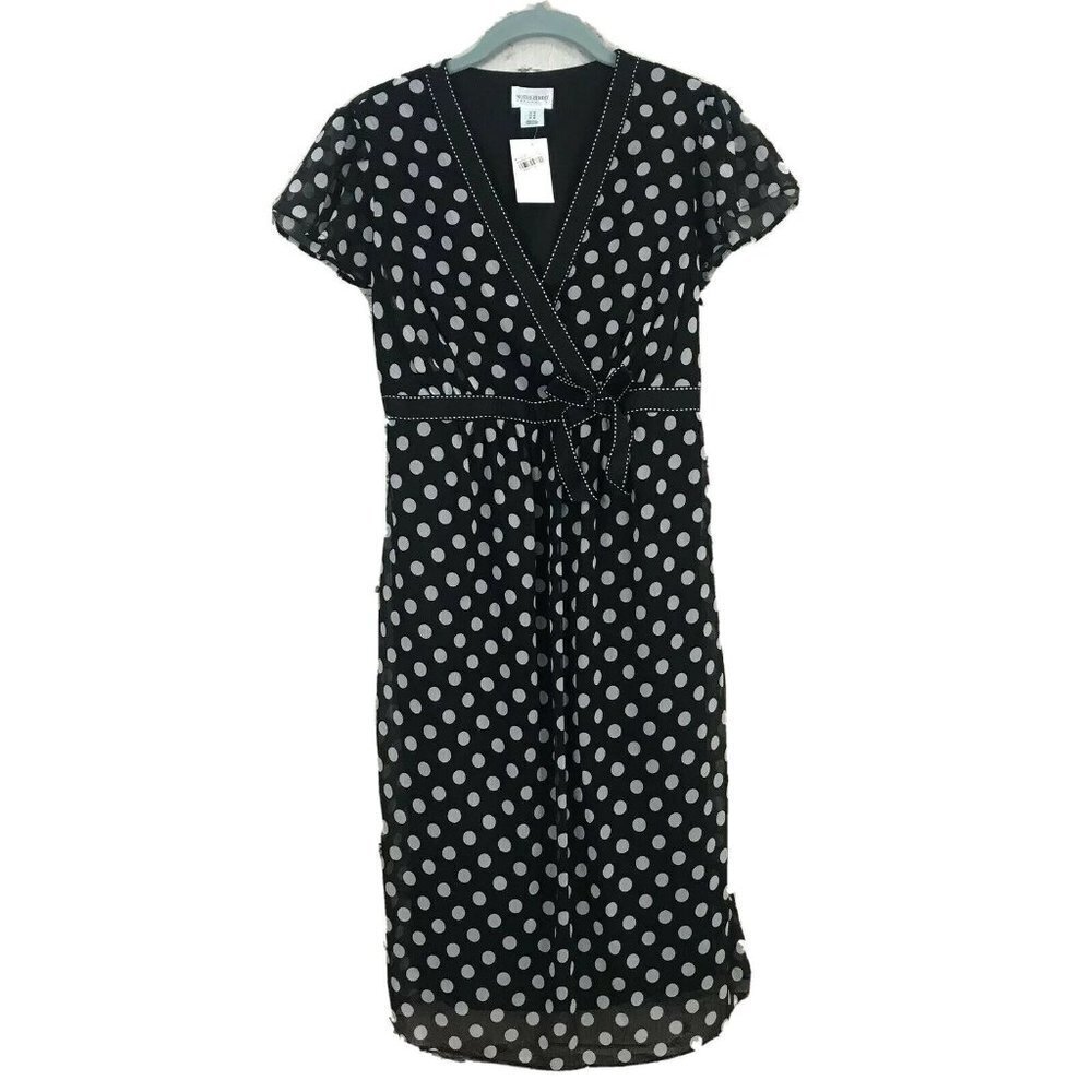 Motherhood Maternity M Faux Wrap Polka Dot Dress